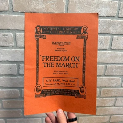 Vintage 1938 West Bend Wisconsin Freedom March Booklet Abraham Lincoln - Image 1 of 4