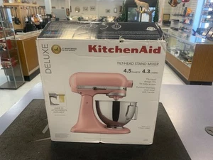 NEW Deluxe KitchenAid 4.5 Qt Tilt-Head Mixer Stainless Steel Dried Rose KSM97DR - Picture 1 of 3