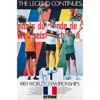 Greg Lemond, Signed 1983 World Championships – Gitane Promotional Poster - Image 1 of 4