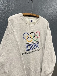 Felpa grigia ricamata Atlanta vintage anni 90 Champion USA Olympics 2XL - Foto 1 di 5