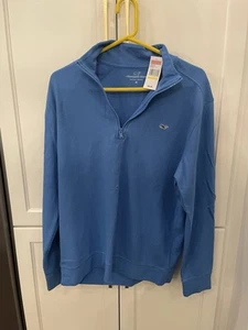 Nwt Vineyard Vines Mens Hull Blue Broadfield 1/2 Zip Sweater Pullover Jacket M - Picture 1 of 3