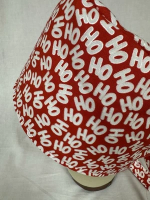 Men/Women Surgical Scrub Cap Lined Christmas HO HO HO 100% Cotton Cute Red - Image 1 of 3
