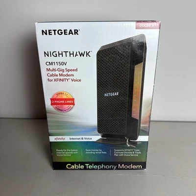 Módem cable de velocidad multi-gig NETGEAR CM1150V Nighthawk para voz XFINITY Foto 1 de 4