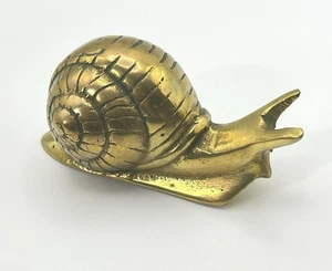 Vintage Brass Snail Figurine Paperweight Mid-Century Modern - Picture 1 of 8