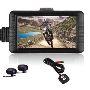 3"Dual Camera Motorcycle DVR Dash Cam Driving Video Recorder Waterproof G-sensor - Picture 1 of 14