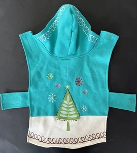 Dog Coat CHRISTMAS Tree Embroidered with Hood Fleece Cotton Blend (Size Medium) - Picture 1 of 11
