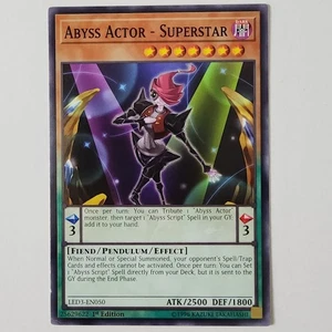 (3x) Abyss Actor - Superstar - LED3-EN050 - NM - Common - 1st ed - Yugioh - Picture 1 of 2