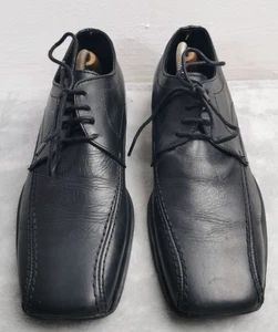 ZINC Herren Schwarz Leder Leger Formell Elegant Büro Schuhe Größe 8 - Bild 1 von 9