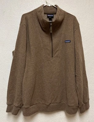 Patagonia  Men’s Brown Pullover Woolie Fleece 1/2 Zip Wool Blend Sz L - Image 1 of 4