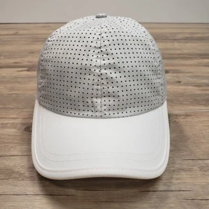 Headsweats Hat Cap Strap Back White Gray Perforated Athletic Running Mens Mesh - Picture 1 of 8