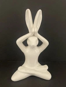 Ceramic Figurine Rabbit in Yoga Position - Picture 1 of 5