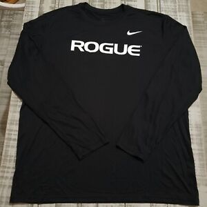 Nike Rogue Fitness Dri Fit chemise XXL hommes noirs manches longues entraînement de performance 