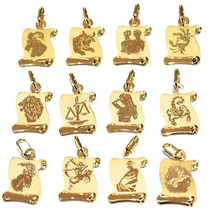 CIONDOLO IN ORO GIALLO 18K SEGNO ZODIACALE A PERGAMENA INCIDIBILE, CORDINO NERO - Imagen 1 de 48