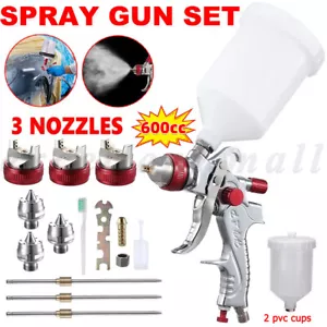 Traderight Spray Gun Paint Gun Kit HVLP Gravity Feed Air 1.4mm 1.7mm 2mm 3Tips - Picture 1 of 12