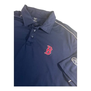 Rawlings Boston Red Sox Men's Polo Navy Blue MLB Large Baseball Shirt - Picture 1 of 4