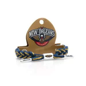 Brazalete Deportivo Rastaclat NBA New Orleans Pelicans Oro Azul RC001NOP - Imagen 1 de 3