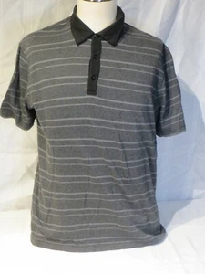 Alfani Black & Gray Striped XL Men's Polo Shirt - Picture 1 of 3