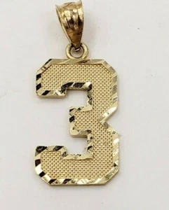 10KT Yellow Gold* # 3 Pendant/Charm - Picture 1 of 5