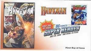 AO-4084t-1, 2006, DC Comics Super Heroes, Hawkman Cover, FDC, Add-on Cachet. Dig - Picture 1 of 1