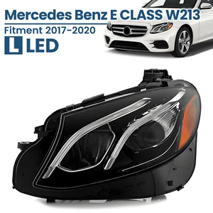For 2017-2020 Mercedes Benz E-Class Full LED Headlight w/o Active Lighting Left - Picture 1 of 9