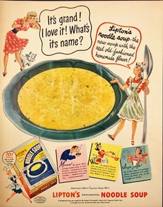 1943 Lipton's Continental Noodle Soup Mix 10 cents Vintage Print Ad - Picture 1 of 6
