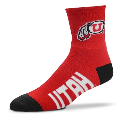 Utah Utes Deuce Red & Black Quarter Socks Cover