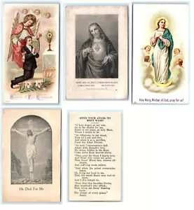 LOT 5 Antique Holy Prayer Cards Religious Communion Joseph's Membership Jessing - Picture 1 of 6