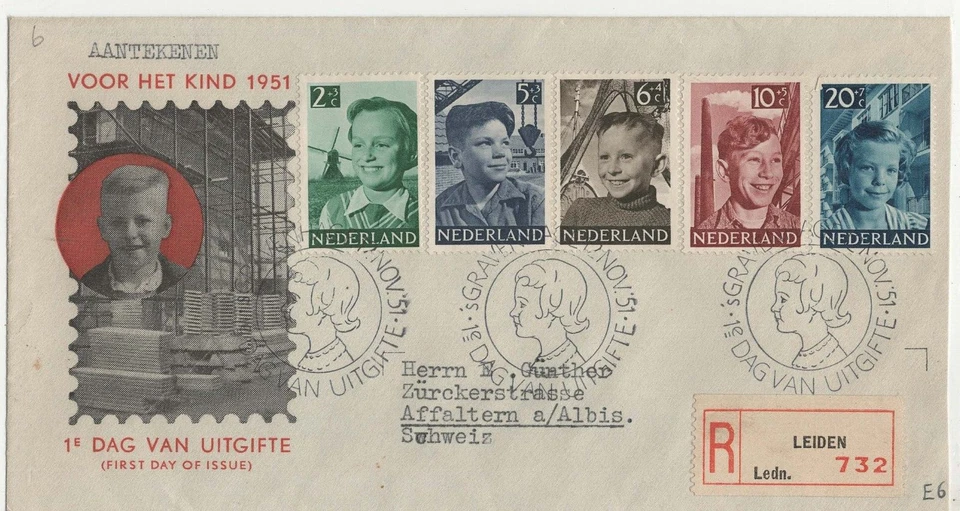 Stamps Netherland, Registered FDC Children 1951 - Image 1 of 1