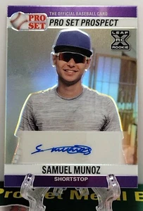 Samuel Muñoz Auto RC 8/25 Purple Chrome 2021 Leaf Pro Set Metal LA Dodgers  - Imagen 1 de 3