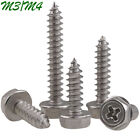 M3 M4 304 Stainless Steel Phillips Flange Hex Washer Head Self Tapping Screws