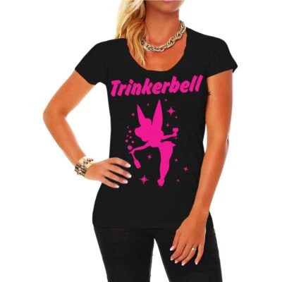 SPAß KOSTET TShirt Damen Trinkerbell NEONPINK Alkohol Sprüche Karneval Abschluss Shirts Fun
