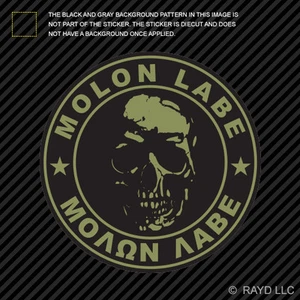 OD Green Molon Labe Sticker Calcomanía Vinilo Ven a Llevarlos 2nd Ammendment v1a - Imagen 1 de 1