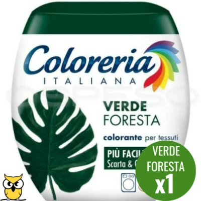 COLORERIA ITALIANA VERDE FORESTA COLORANTE TESSUTI E VESTITI IN LAVATRICE 350GR