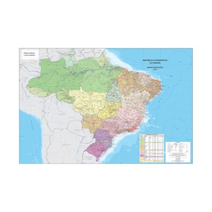 Portuguese Brazil Map Print Wall Hanging Decor 36x24inch/90x60cm - Picture 1 of 1