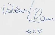 "Czech Republic President" Vaclav Klaus Hand Signed 3X5 Card Todd Mueller COA