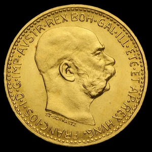 Austria 1912 Franz Joseph I Gold 10 Corona, Official Restrike - Picture 1 of 2