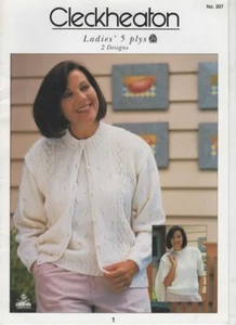 Knitting pattern 207 Ladies twin set 5 ply eyelet lacy cable cardigan 80-105cm - Picture 1 of 2