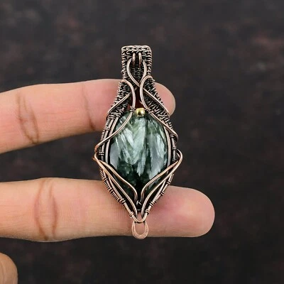 Colgante envuelto en alambre regalo amor cobre joyería serafinita venta día mujer 2,83" Foto 1 de 4