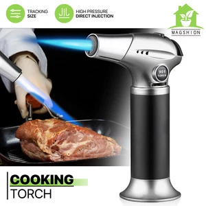 Butane Torch Lighter Refillable Adjustable Jet Flame for Cigars Cooking Welding - Picture 1 of 11