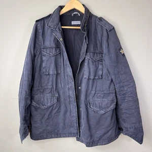 HunkyDory Stockholm Men's Size Medium Navy Blue Cotton Light Field Jacket Zip up - Picture 1 of 5