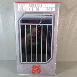 Jaws 50th Anniversary Diver Shark Cage Popcorn Bucket Tin Cinemark Exclusive - Picture 1 of 6