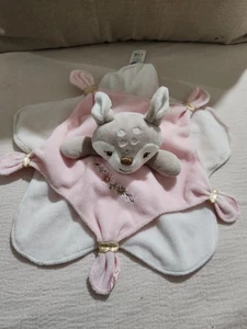 Mary Meyer small plush deer fawn lovey baby security blanket pink flower floral - Picture 1 of 8