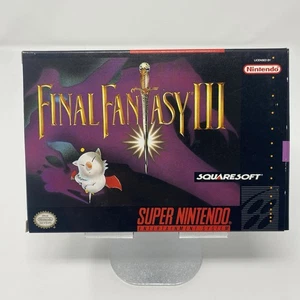 Final Fantasy III SNES CIB Box and Cartridge ONLY Authentic US Release RPG - Picture 1 of 15