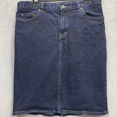 Polo Jeans Co. Ralph Lauren Denim Skirt Women's Size 8 Blue Knee Length Vtg 90s - Image 1 of 4