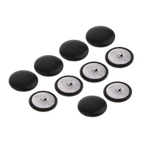 Artificial Leather Covered Shank Buttons Black Sewing Buttons for Clothing or - Picture 1 of 3