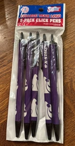 Kansas State Wildcats Team Logo NCAA 5-pack Click Pens NEW - Picture 1 of 4
