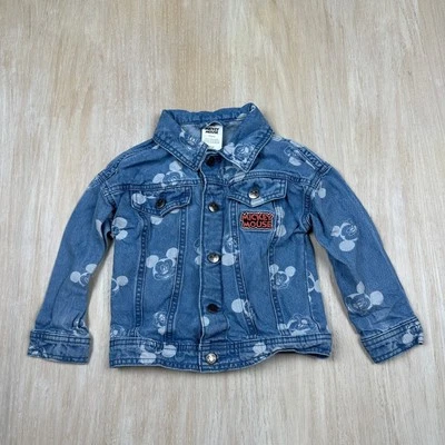 Disney Mickey Mouse Button Up Classic Jean Jacket 4T Unisex Disneybound Cartoon - Image 1 of 4