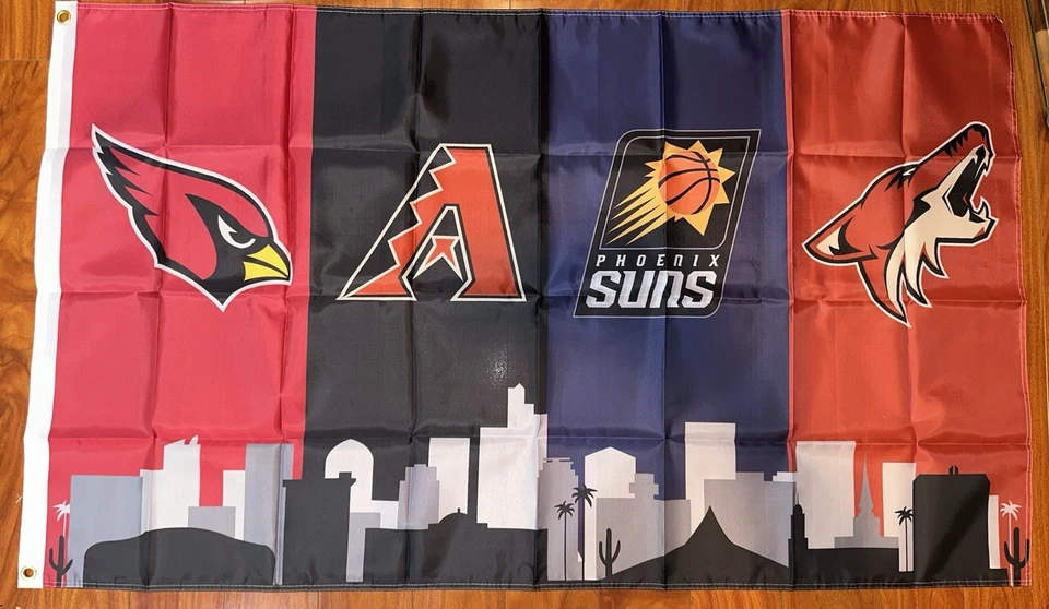 Bandera de los Coyotes de los Suns Cardenales de Phoenix Arizona Teams 3 X 5 pies Foto 1 de 1