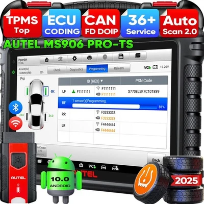 2025 Autel MaxiSys MS906 PRO-TS Car OBD2 Diagnostic Tool ECU Coding TPMS TPMS - Image 1 of 4