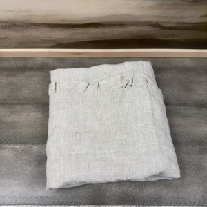 West Elm European Flax Linen Ruffle Euro Pillow Sham Only (1) Natural Flax Read - Picture 1 of 6